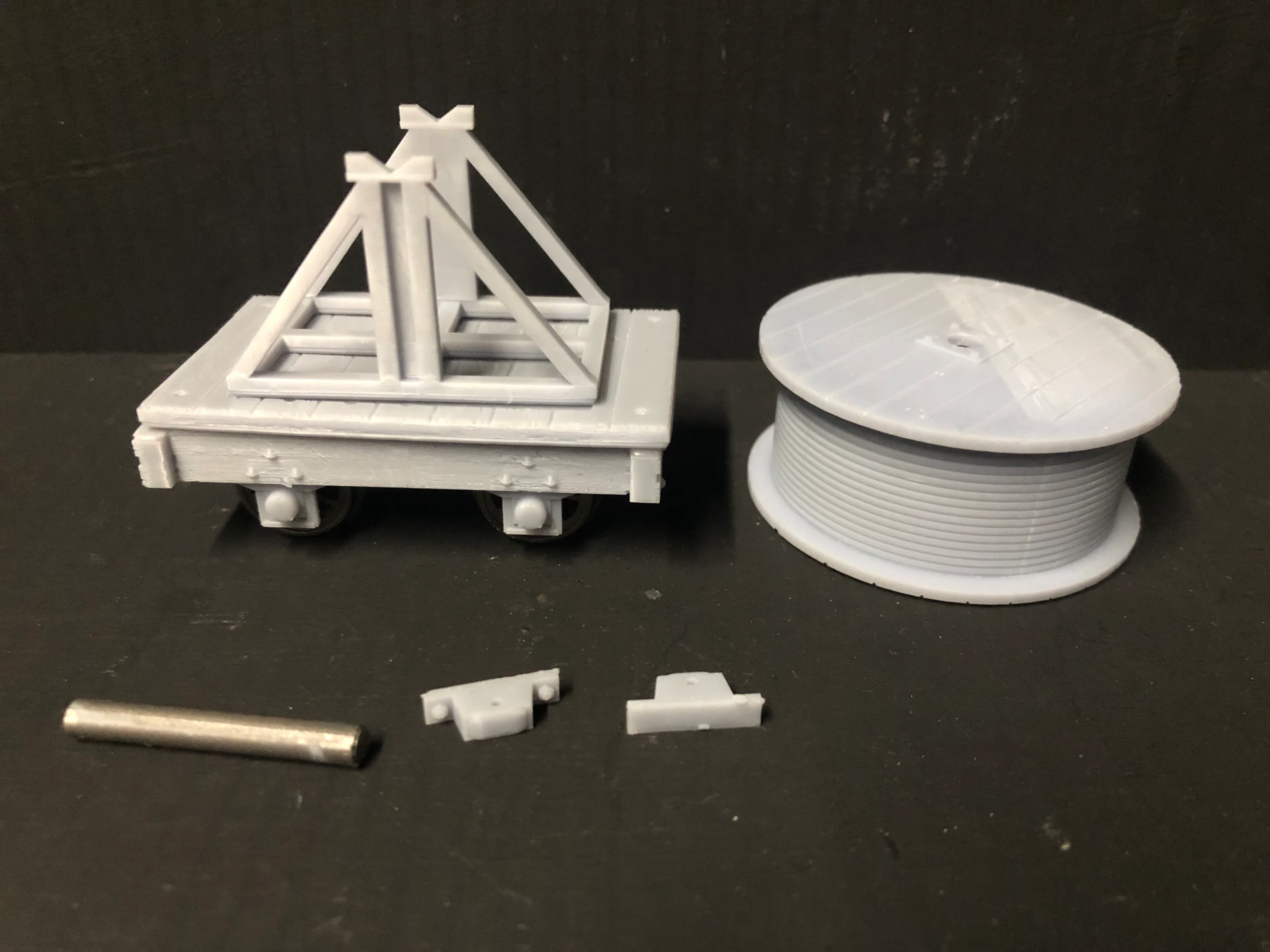 GN15 Narrow Gauge Cable Wagon with Wheels - Model Railway Freight