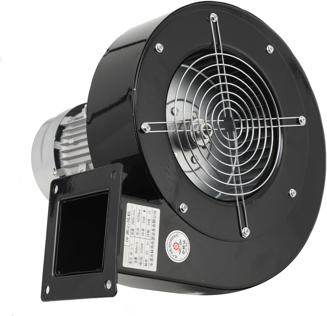 550W Abluftventilator mit Drehzahlregler Industrie Wandventilator | 800m³/h Wandlüfter für Keller Garage küche Lamellen, Radialventilator Radialgebläse Radial Zentrifugalventilator
