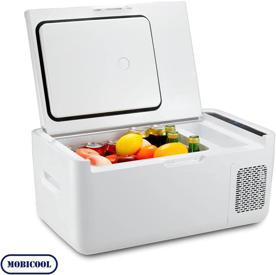MOBICOOL MCG15 Kompressor-Kühlbox, 15 L, Kühlung bis -18 °C, mit leistungsstarker Schnellkühlung Weiß