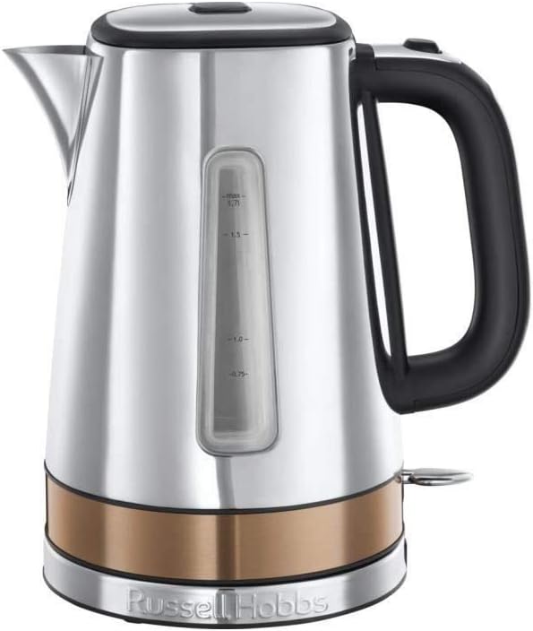 Russell Hobbs Toaster [für 2 Scheiben] Luna Edelstahl Kupfer (extra breite Toastschlitze, inkl. Brtchenaufsatz, 6 Brunungsstufen + Auftau- & Aufwrmfunktion, 1550W) 24290-56