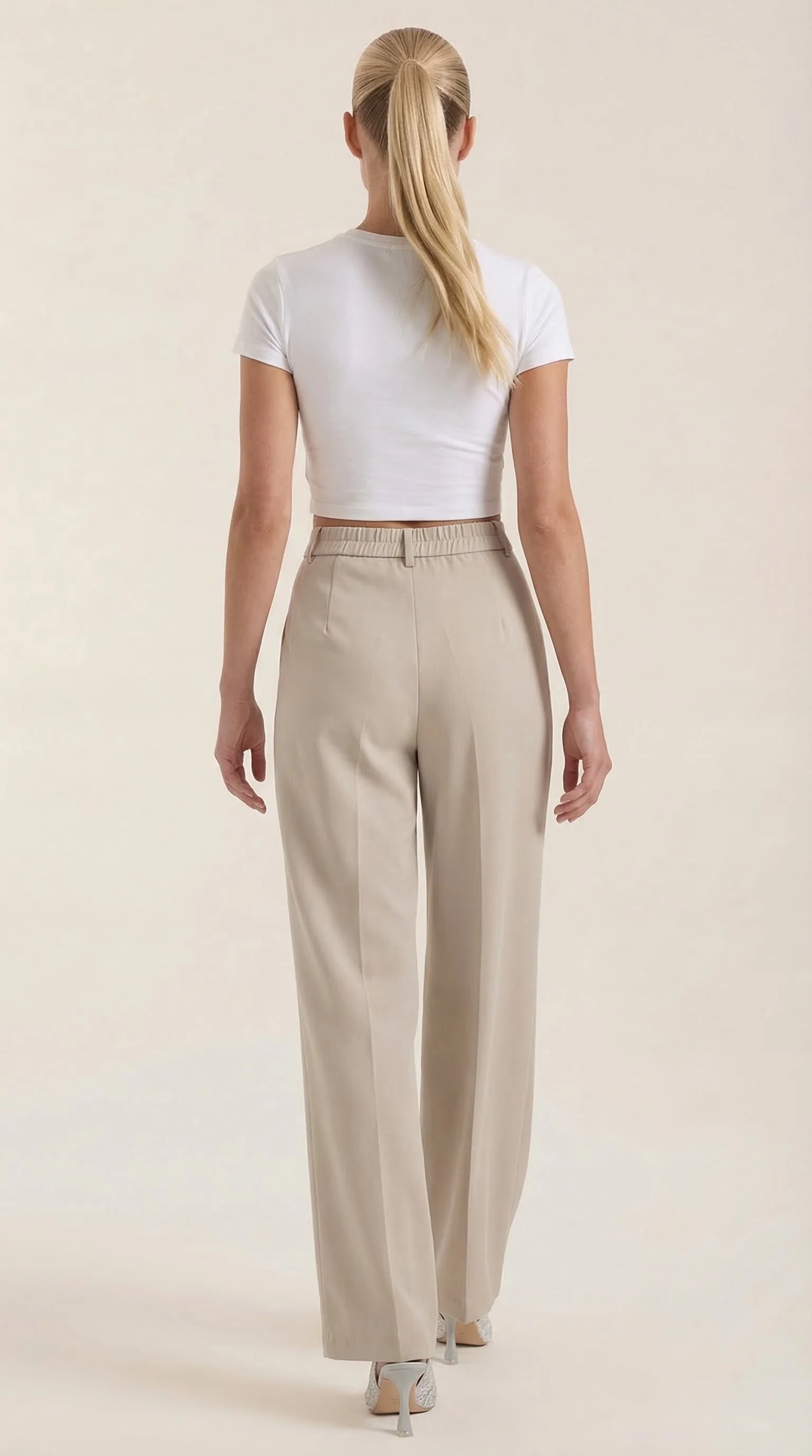 High Waist Stoffhose