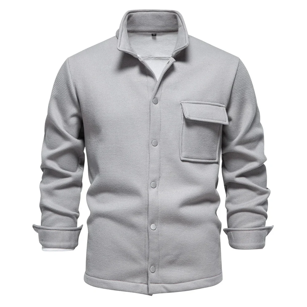 Herren-Winterjacke | Mit dickem Fleecefutter | Stehkragen mit Knopfleiste