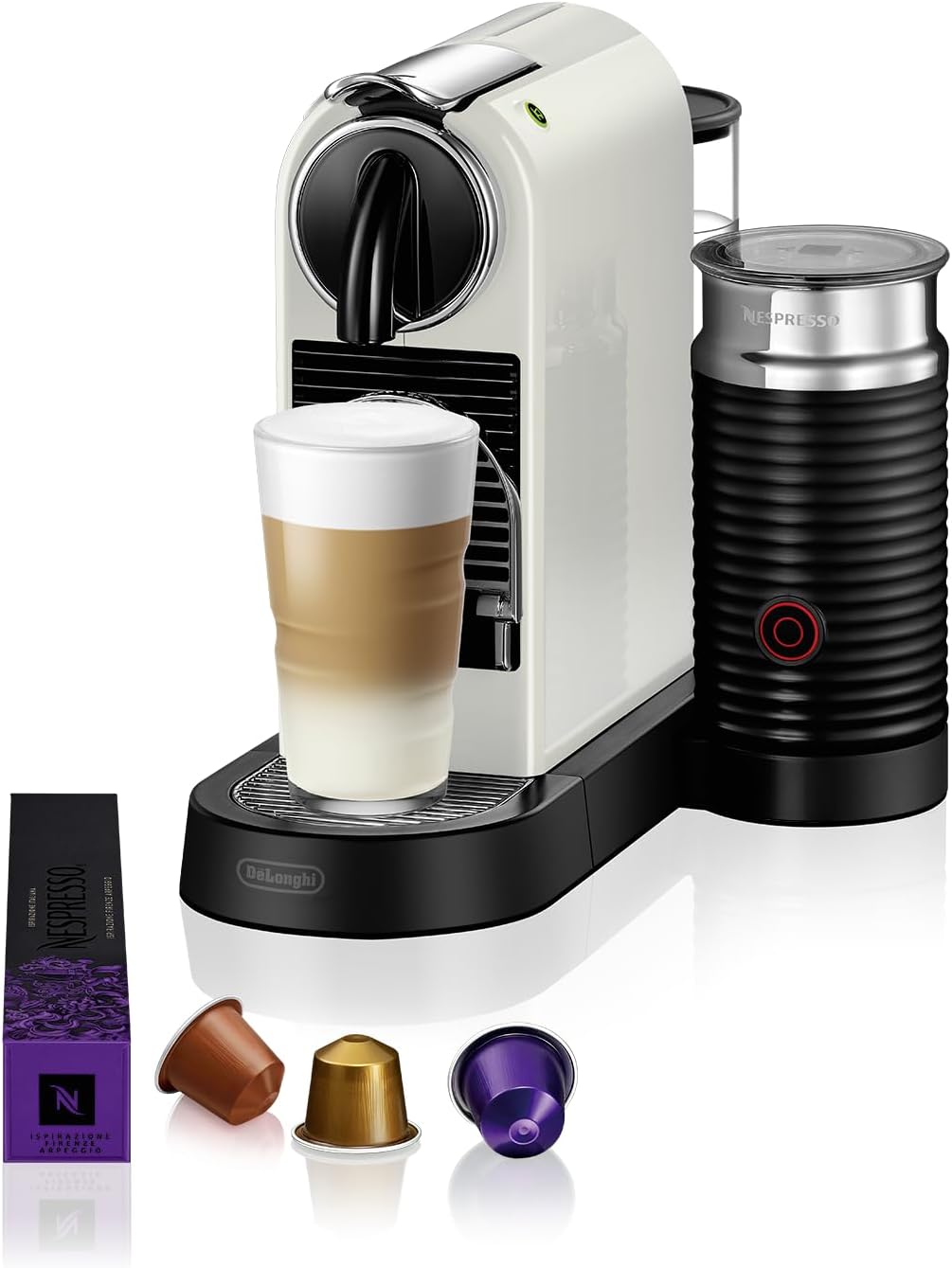 NESPRESSO Citiz EN267.WAE Kaffeekapselmaschine  und  SENSEO Milk Twister - Milchaufschäumer für heißes und kaltes Milchaufschäumen