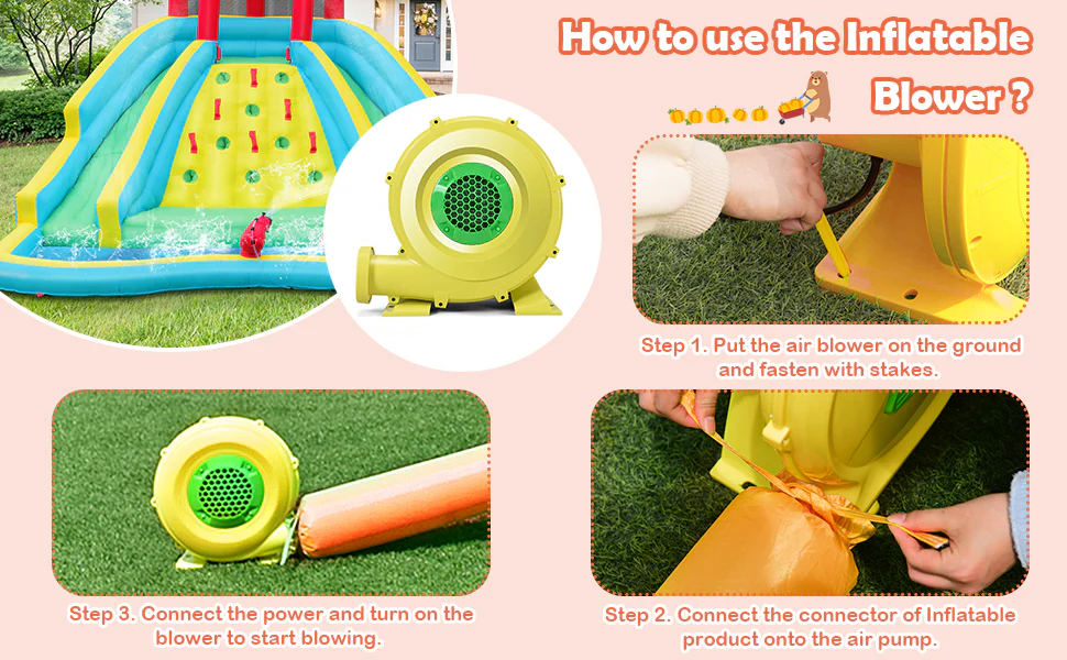 Eletriclife 950 W 1.25 HP Air Blower Pump Fan for Inflatable Bounce House