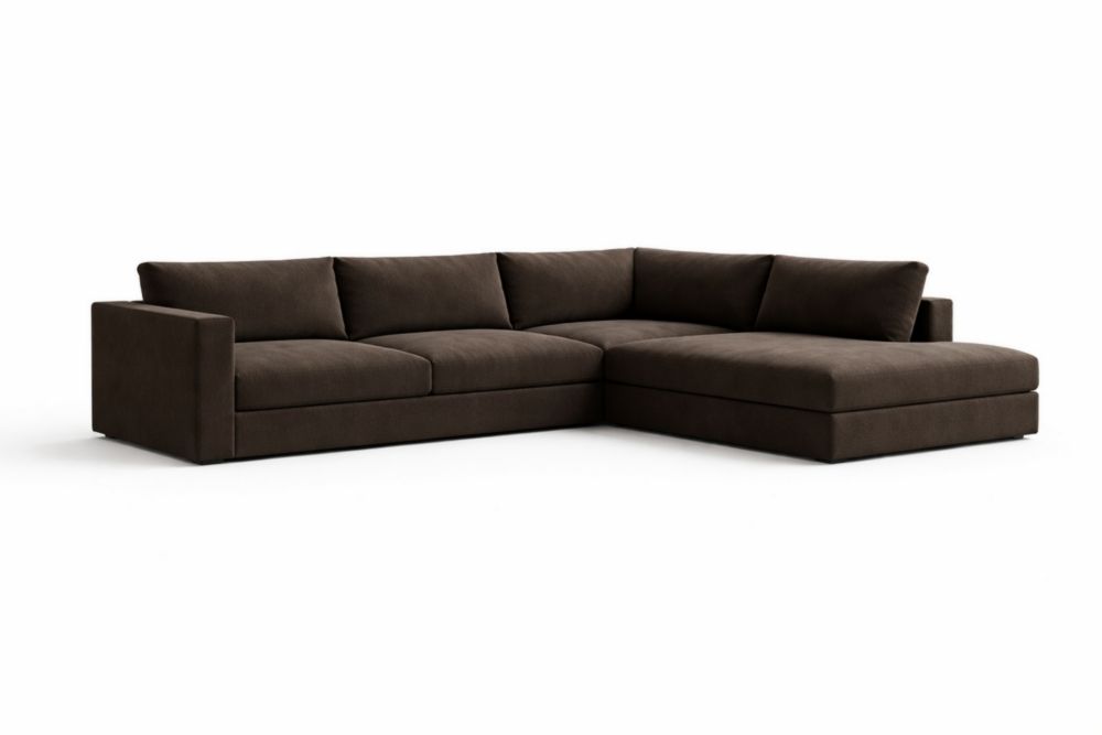 L-Shaped Sectional Sofa Fabric Upholstery 300cm x 200cm x 90cm