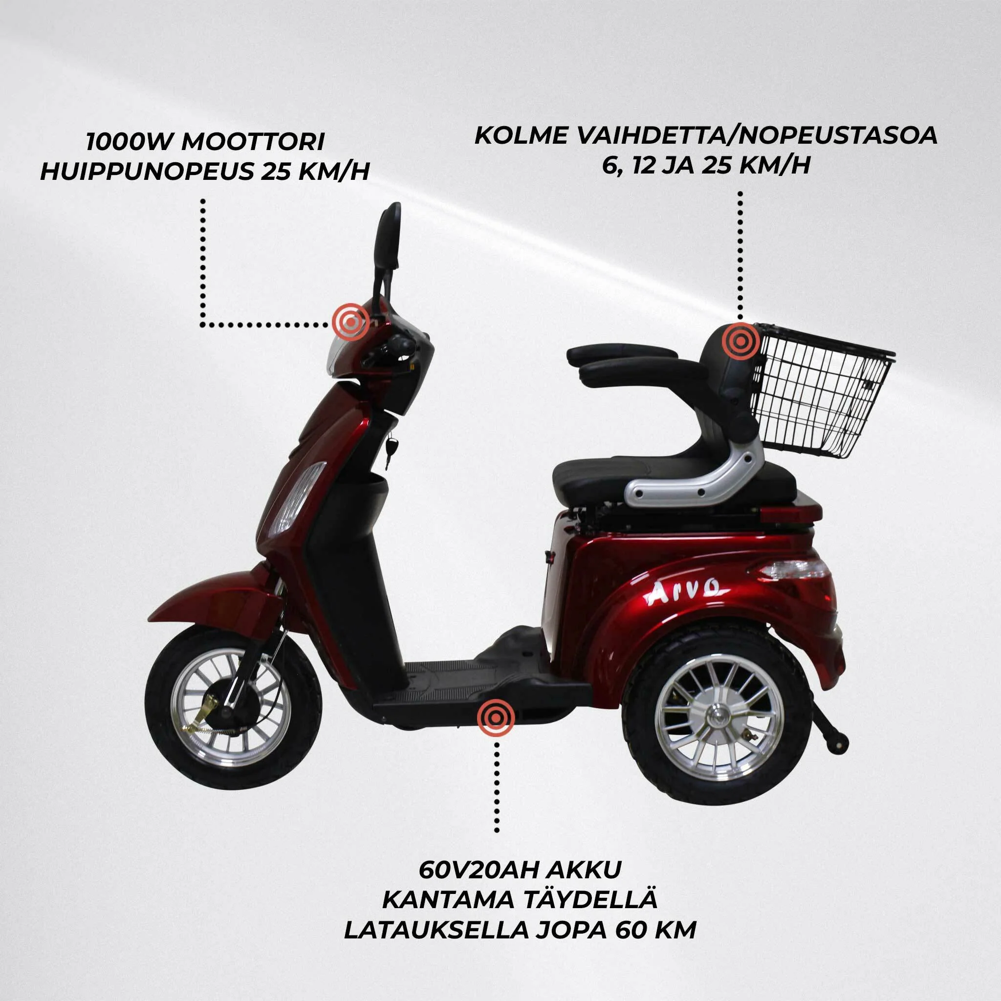 Arvo Seniorenmobil P300 Rot
