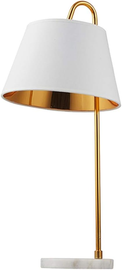 Nachttischlampen, Touch-Lampen, kleine Lampen, Nac Tischlampe 30x69cm Weißer und schwarzer Stofflampenschirm Marmorsockel(White,Switch)