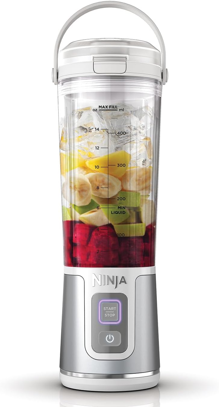 Ninja Blast Tragbarer Mixer / Blender / Smoothie Maker, 530ml Becher, Auslaufsicherer Deckel, Leistungsstarker Mini Standmixer, Kabellos & Wiederaufladbar, Zerkleinert Eis & Obst, Schwarz, BC151EUBK