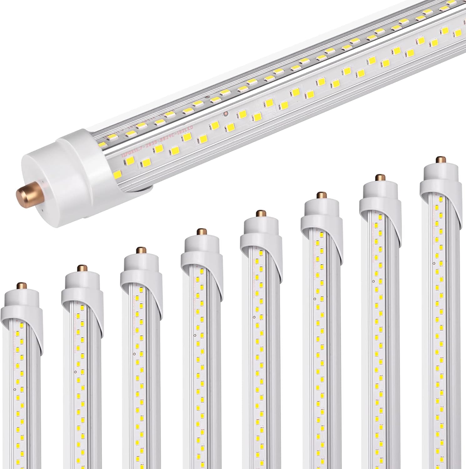 FA8 LED-Leuchtmittel, 2,4 m, Einzelstift, V-förmig, 5000 K, LED-Lampe, 90 W, 12150 lm, transparente Abdeckung, 2,4 m