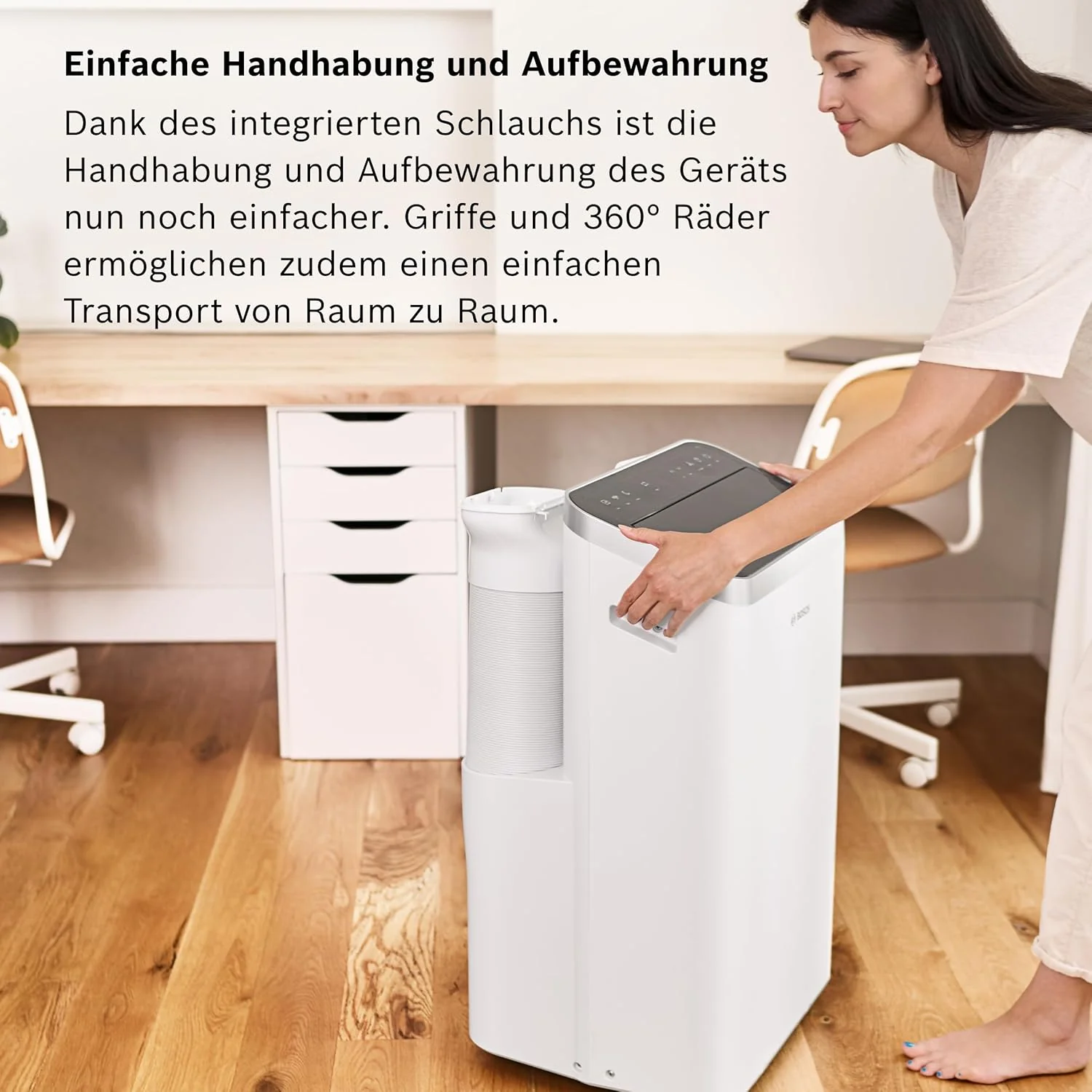 Bosch Cool 4000 Mobiele airconditioner - 3-in-1: Airconditioner, ontvochtiger, ventilator - 2,6 kW voor ruimtes tot 35 m2 - Met automatische modus, stille modus & slaapmodus