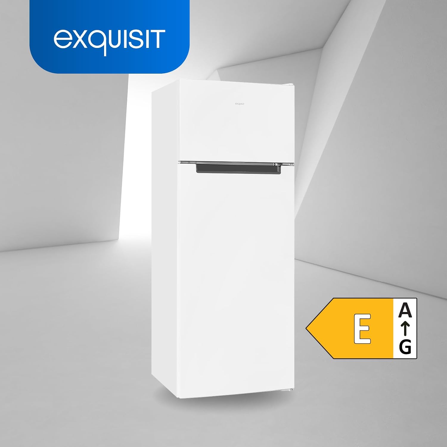 Exquisit Kühl-Gefrierkombination KGC270-45-040D, 206 L, Freistehend, Türanschlag wechselbar, Temperaturregelung, 4-Sterne-Gefrierfach, Kühlschrank mit Gefrierfach, Weiß