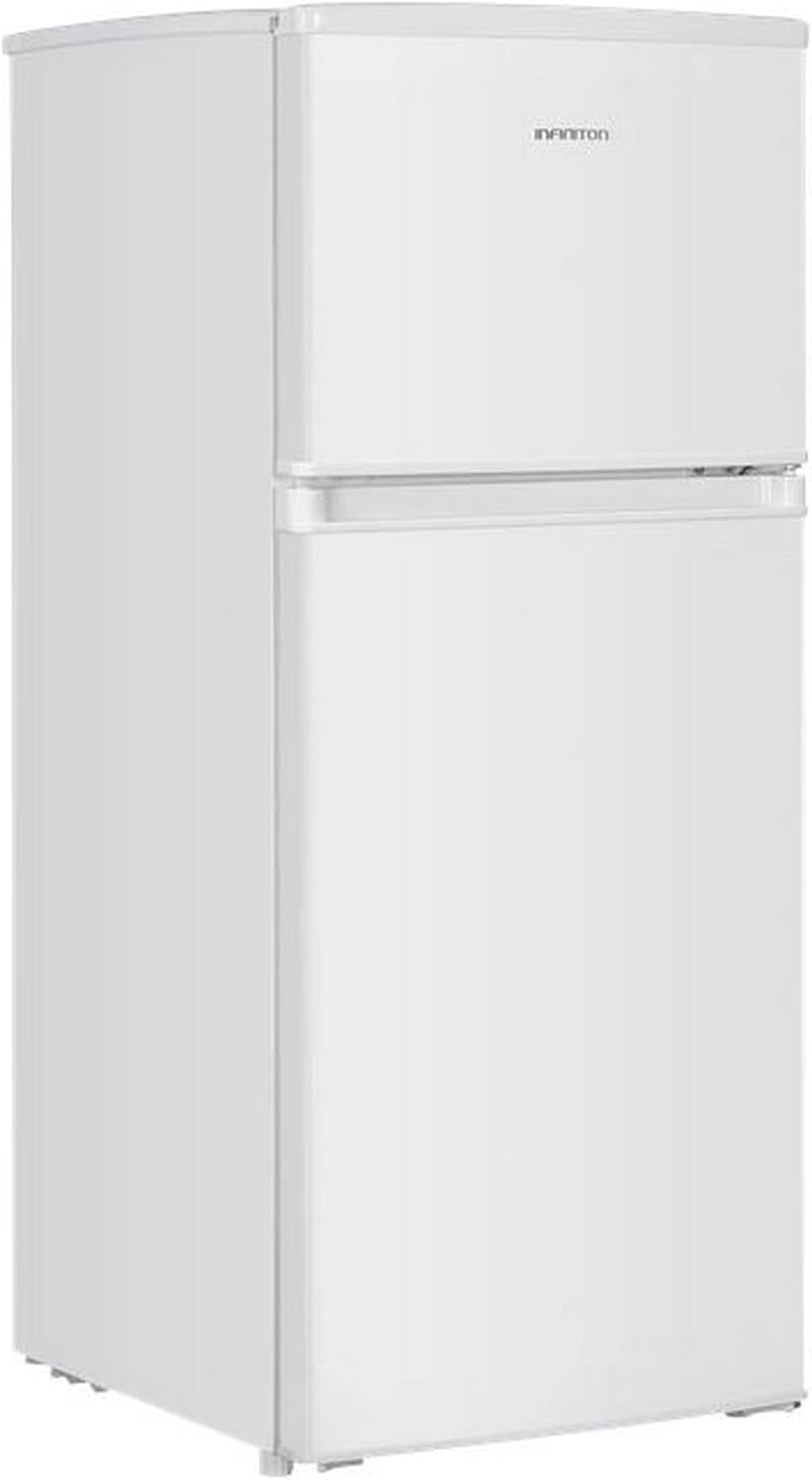 Frigorifico Dos Puertas Infiniton FG-151D12BEV, 151 Litros, 122 cm de Altura, Ancho de 50 cm, Ciclico, LED Interior, Regulación en altura, E, Blanco