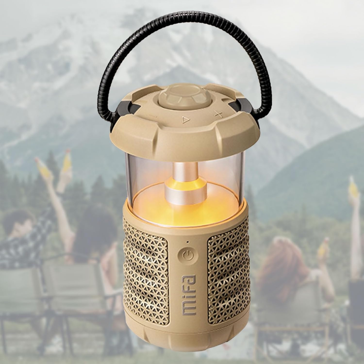Tragbare Camping-Laterne mit kabellosem Lautsprecher, 360°-Sound, einstellbare Helligkeit, mehrere Modi für Outdoor-Abenteuer, Wandern, Camping, Rucksackreisen, Notfallgebrauch