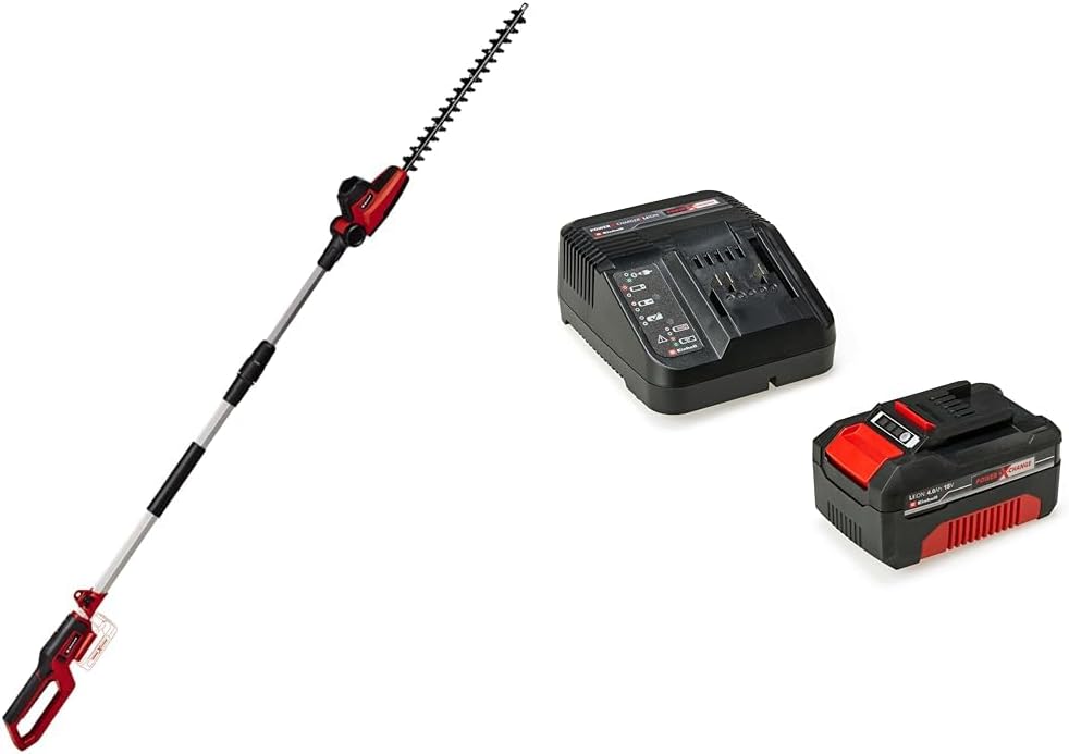 Einhell Akku-Teleskop-Heckenschere GC-HH 18/45 Li T-Solo Power X-Change (Lithium-Ionen, Hauptgriff drehbar, Metallgetriebe, Motorkopf 7-fach neigbar, ohne Akku und Ladegert)