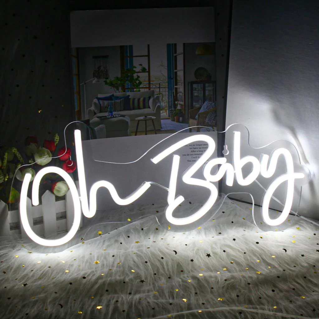 Oh Baby LED Neon Sign - Baby Shower Decor