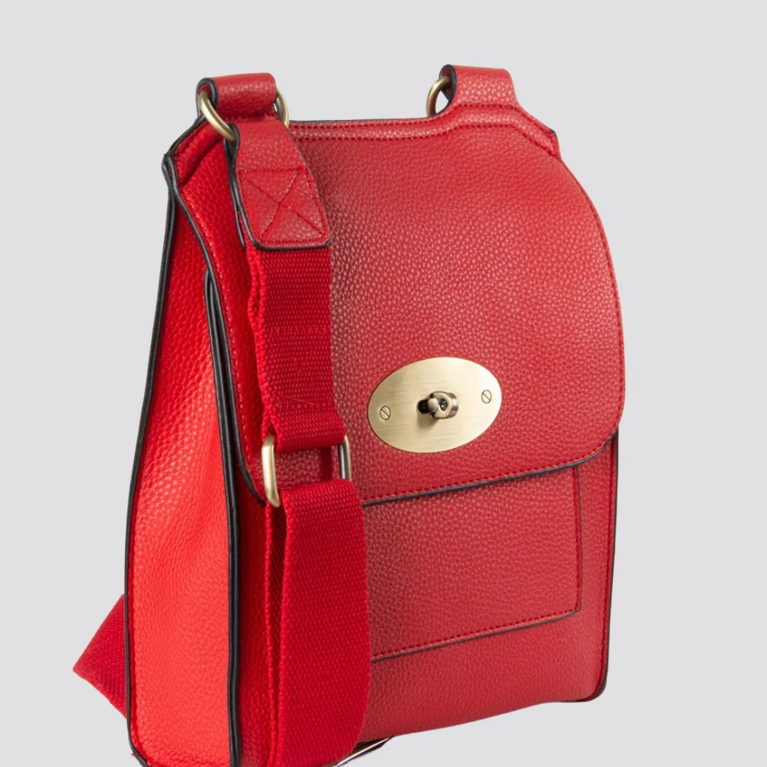 Lily Crossbody Messenger Bag | Red
