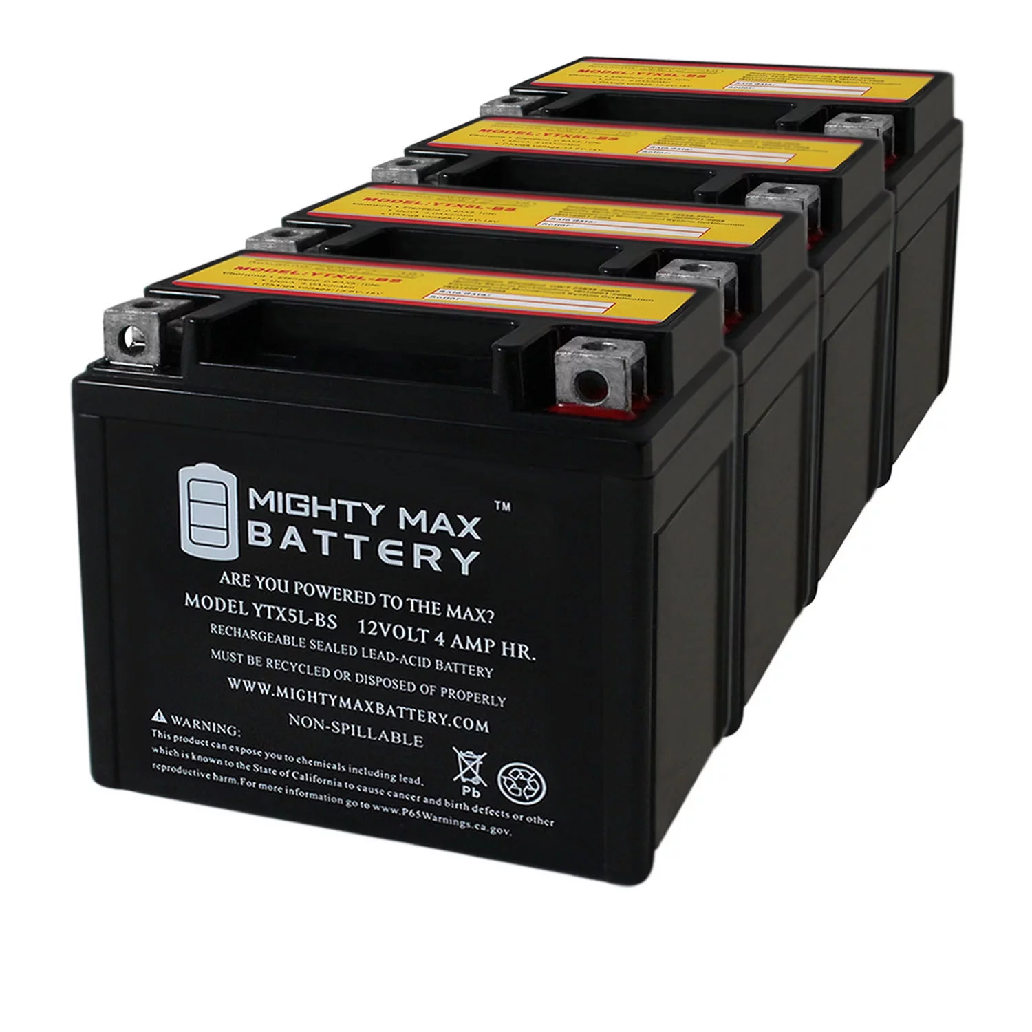 2025 YTX5L-BS Batterij Vervangt Aprilia SR H2O Di-Tech 50 00-04 �C 4-Pack
