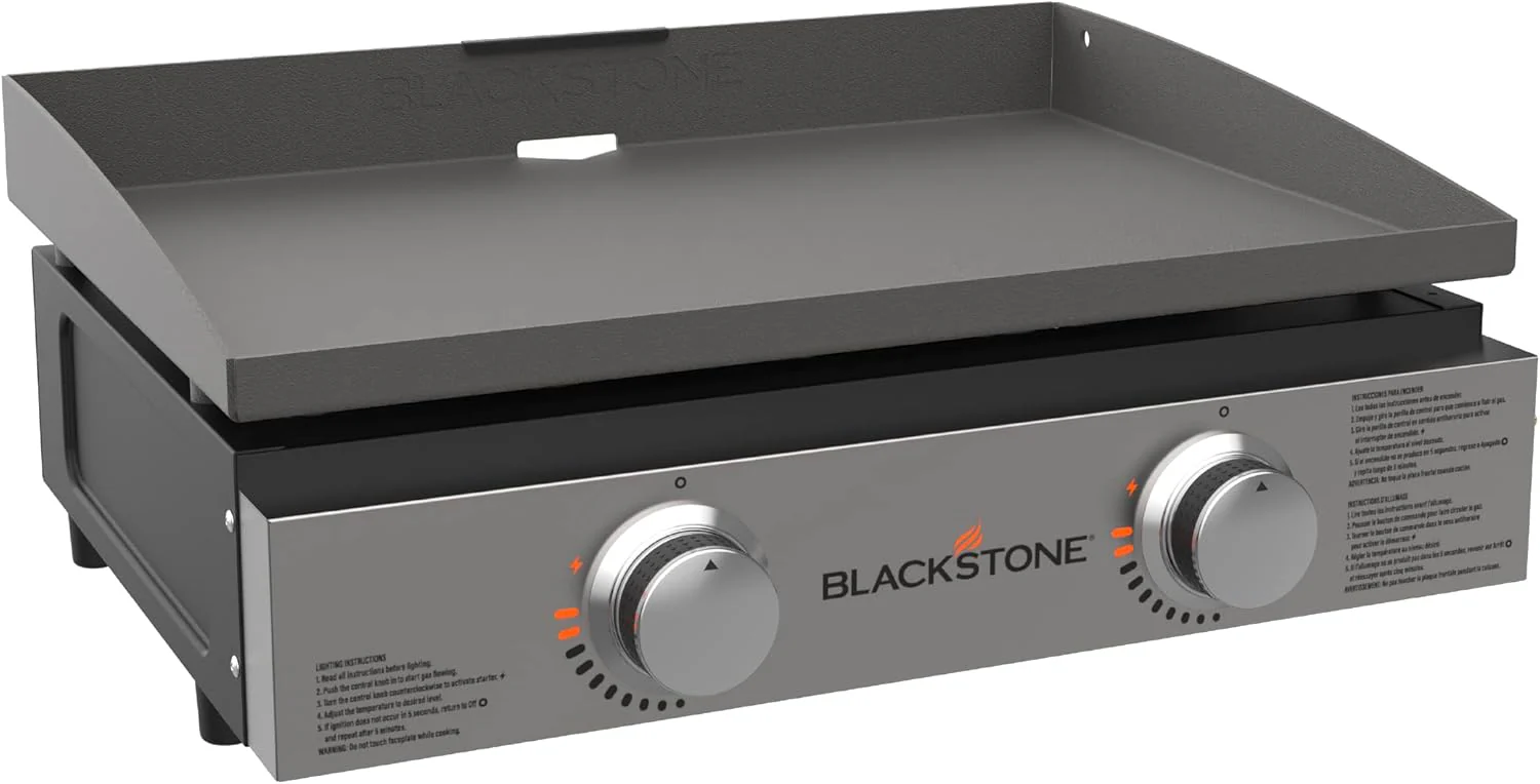 Blackstone 1666 22?? Tabletop Griddle with Stainless Steel Faceplate, Powder Coated Steel, Black