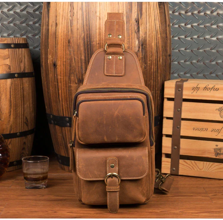 Unique Leather Crossbody Sling Bag