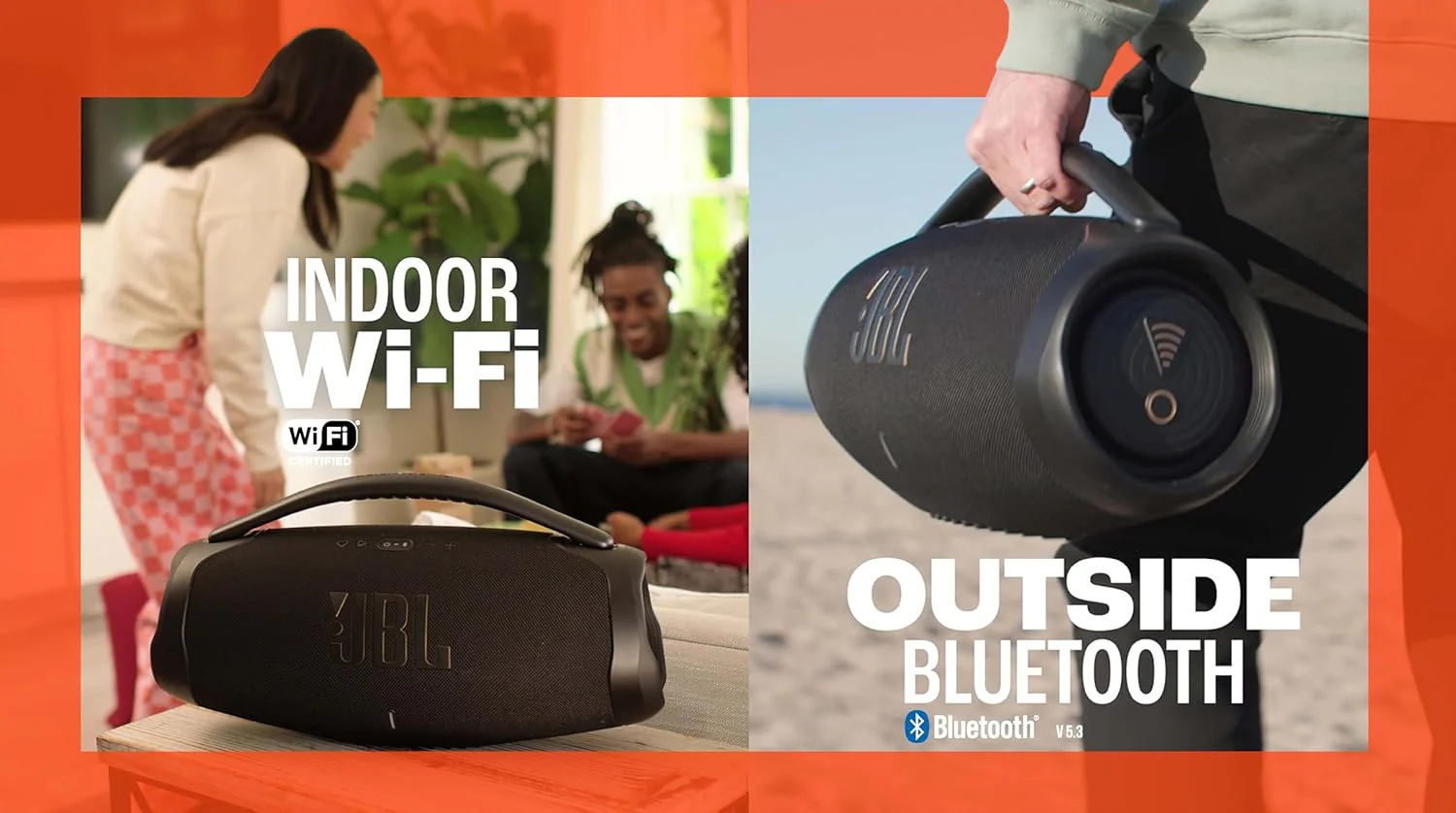 JBL Boombox 3 Wifi �C Draadloze speaker met Bluetooth en wifi �C Compatibel met de JBL One app �C 24 uur afspeeltijd �C Water- en stofdicht �C Ge?ntegreerde powerbank �C Zwart