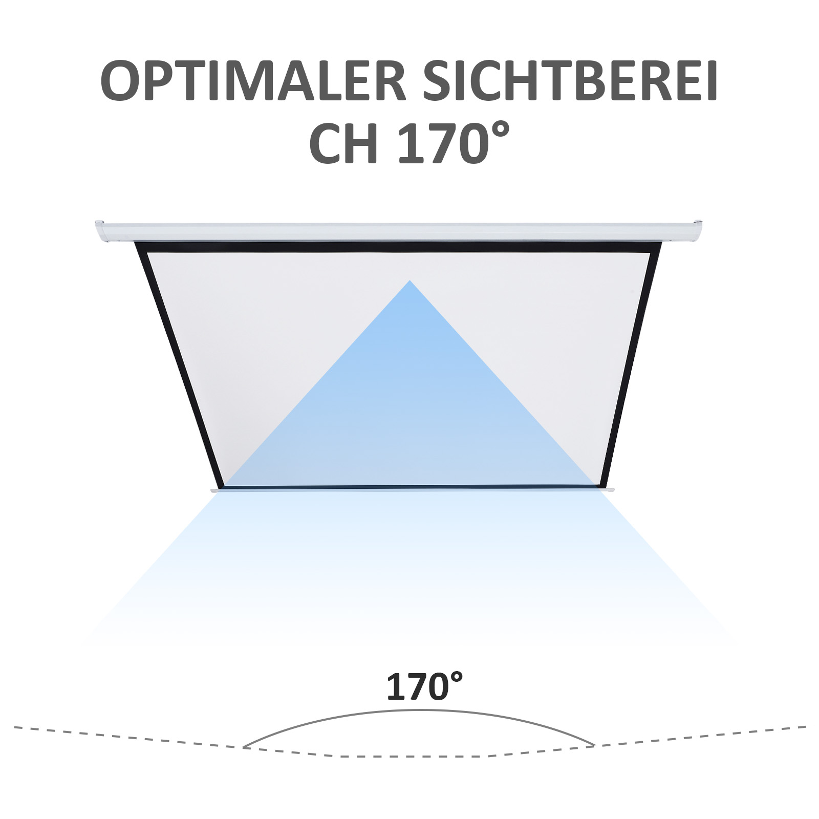 Projectiedoek- Elektrisch, 100 Inch, 4:3, 203x152 cm, Wit