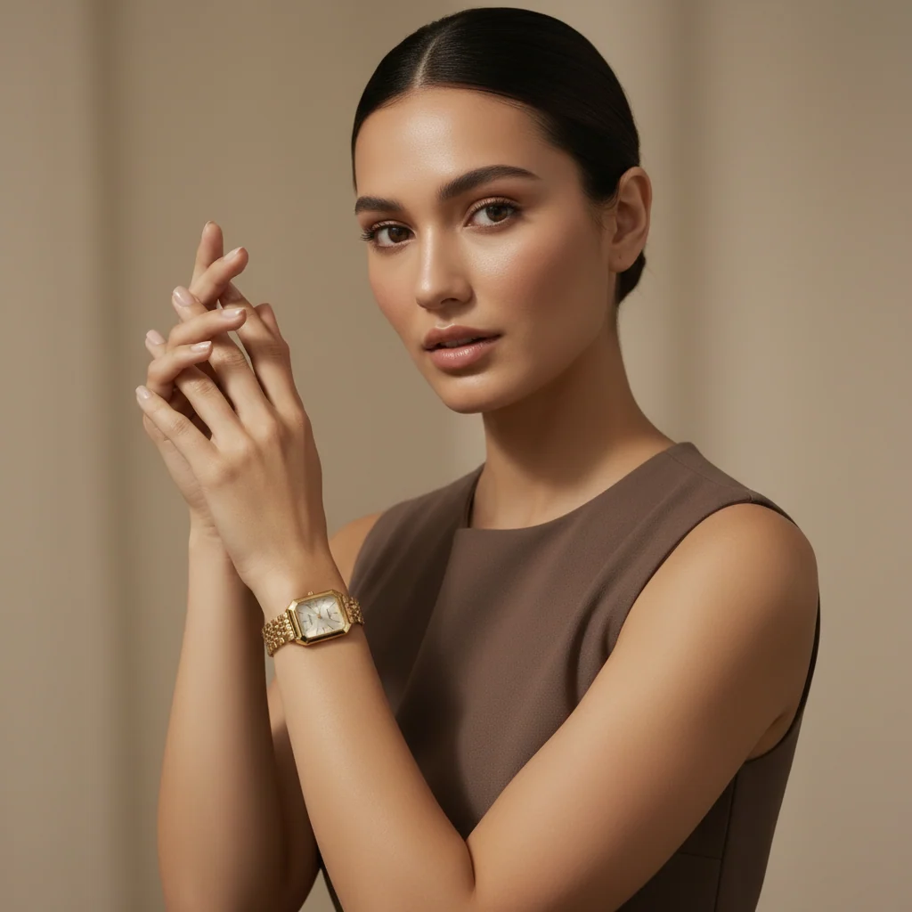 Elegante Damenarmbanduhr mit eckigem Gehäuse – Minimalistische Armbanduhr für den Alltag und schicke Anlässe im Büro