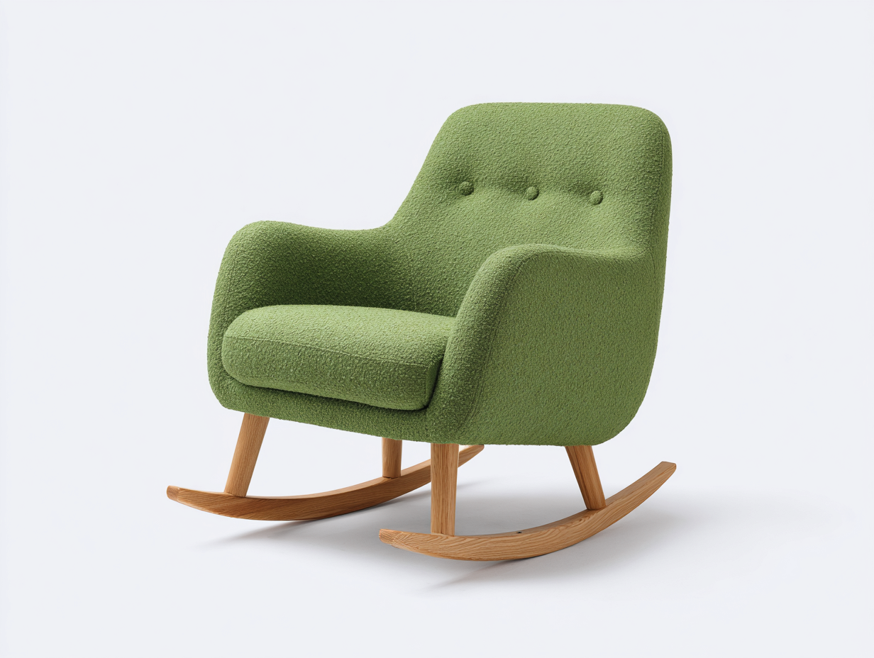 Schaukelstuhl Stoffbezug 72x88x82 cm Grün Modernes Design Holzgestell