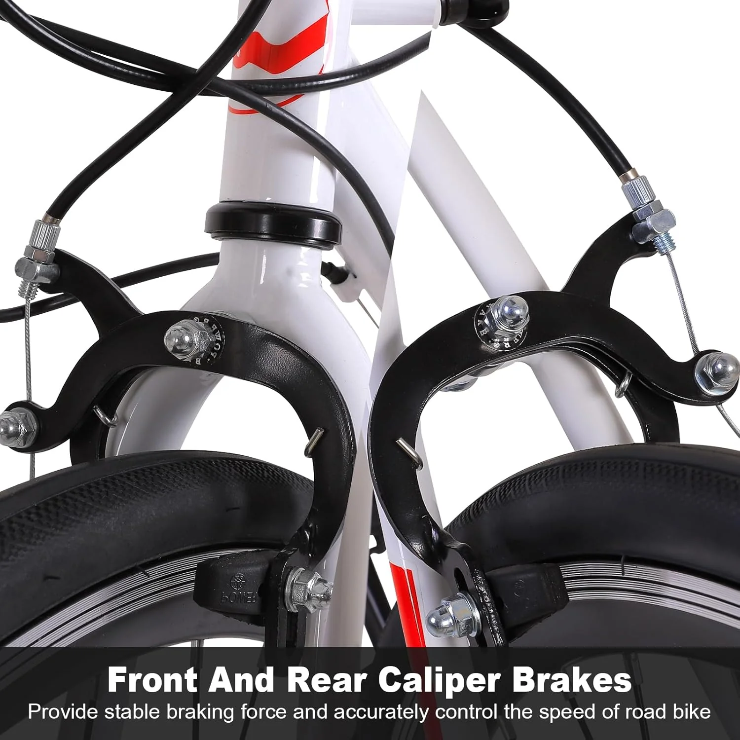 WEIZE Road Bike, 700C Wheel City Commuter Bicycle, Shimano 14 Speed Drop Bar, Racing Adult Bike with Caliper Brakes, High-Carbon Steel Hybrid Bikes