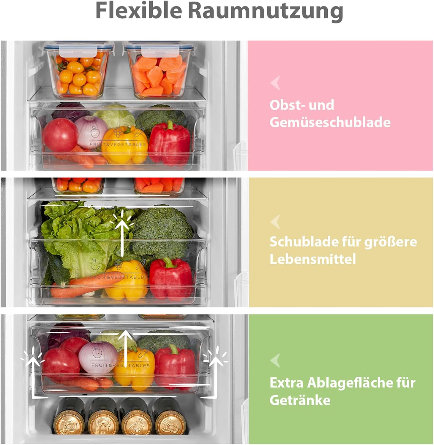 Comfee' RCB169DK3 Kühlschrank mit Gefrierfach 150cm Höhe/Kühl-/Gefrierkombination/Low Frost/174L/leise Kühlgefrierkombi 38dB/Einstellbare Kühlschranktemperatur/LED-Licht/156 kWh/Jahr/Schwarz
