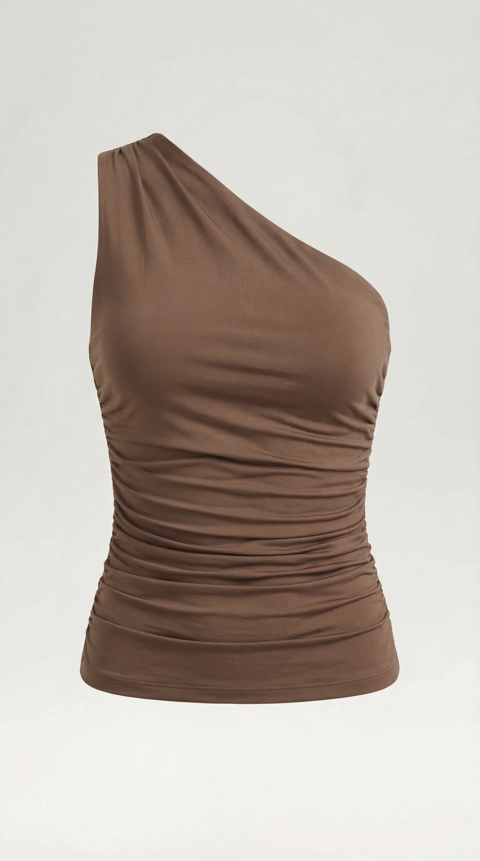?rmelloses One-Shoulder-Top mit seitlicher Raffung