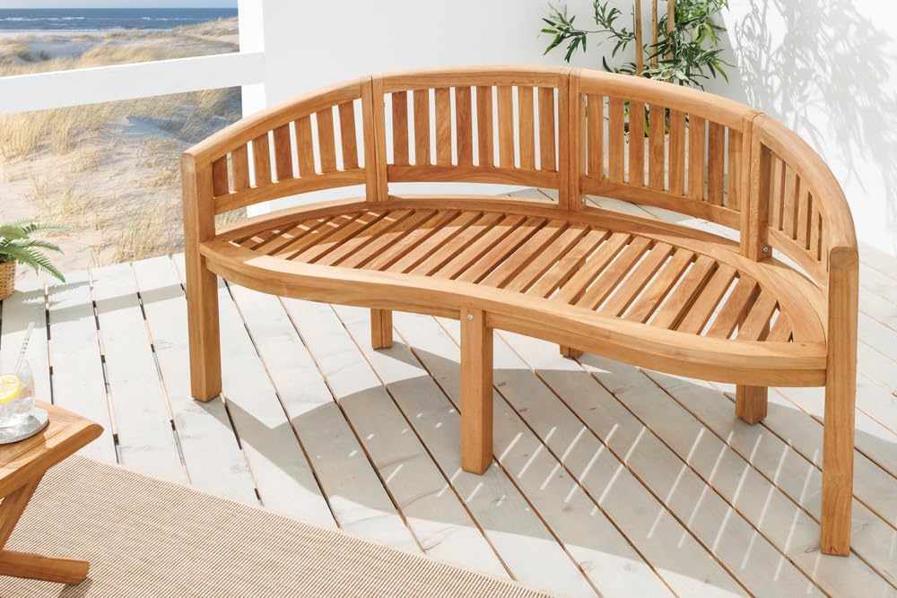 riess-ambiente.de Massive Gartenbank XXL Empire Teak 150cm Natur Teakholz