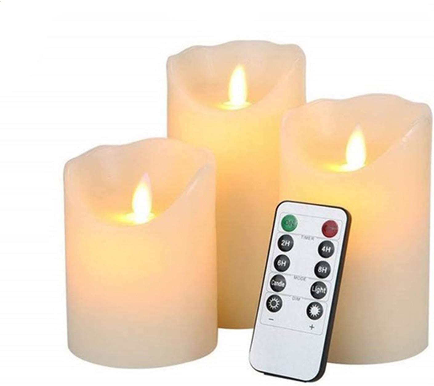 Dreiteilige flammenlose Kerzenlampe mit ferngesteuerten LED-Kerzen Teelichtern, flammenlose 3D-Kerzen flackern, geruchlose warmweiße Flamme für den Außenbereich, naturgetreue Kerzenlampe needed
