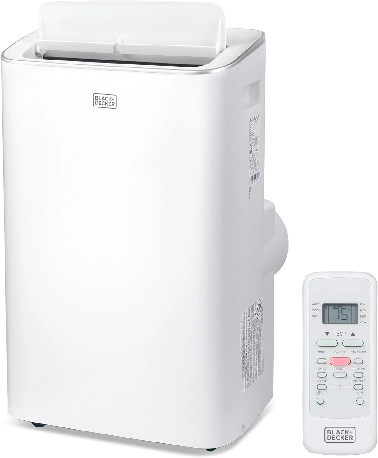 BLACK+DECKER Smart Portable Air Conditioner.12.000 BTU. for Rooms Up To 550 Sq. Ft.. Portable AC with Inverter Compressor & Window Kit. BPACT08NM. White