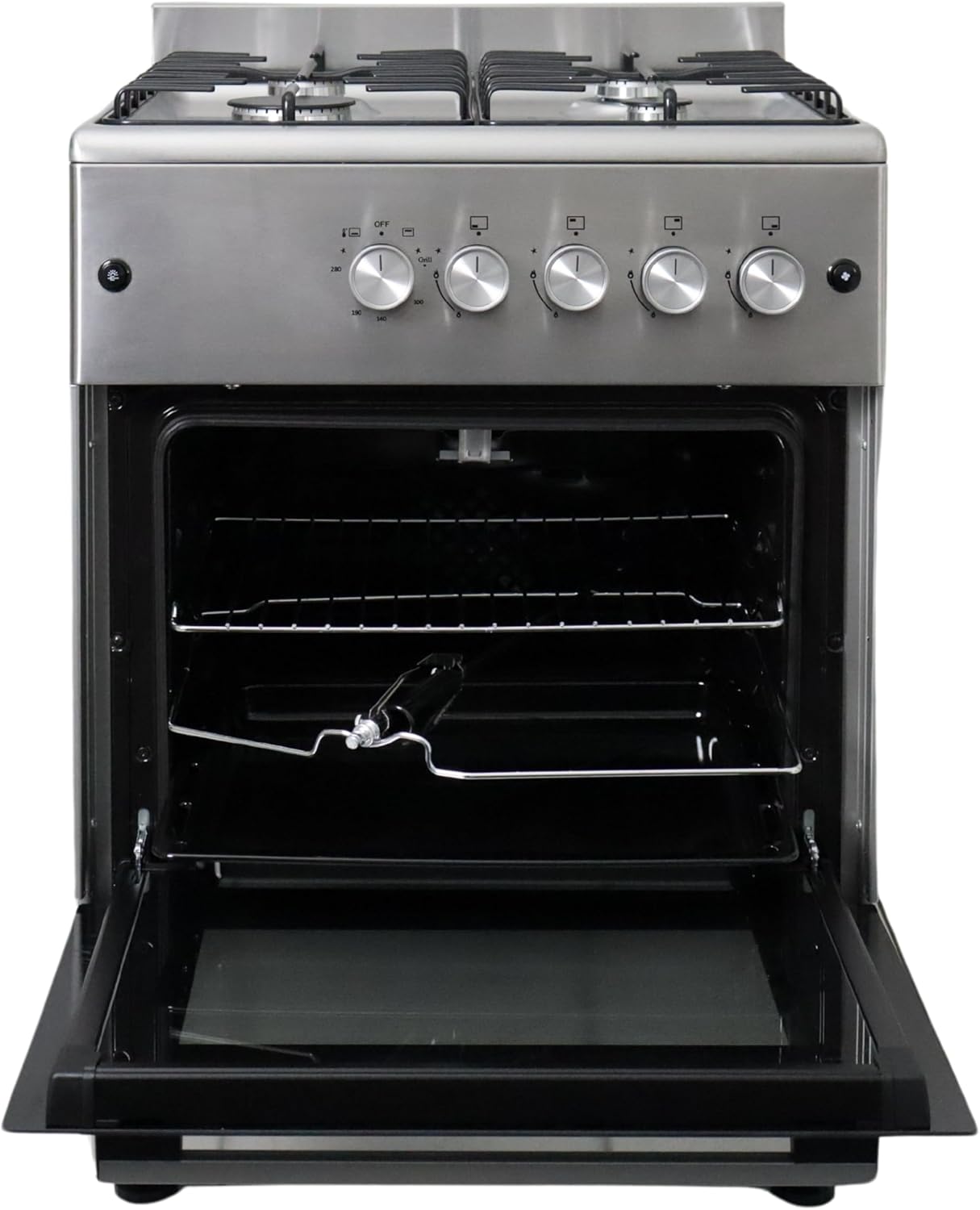 Gasline Gasherd SHGG6060FGIX Edehlstahl 60cm Gasbackofen mit Thermostat und Umluft