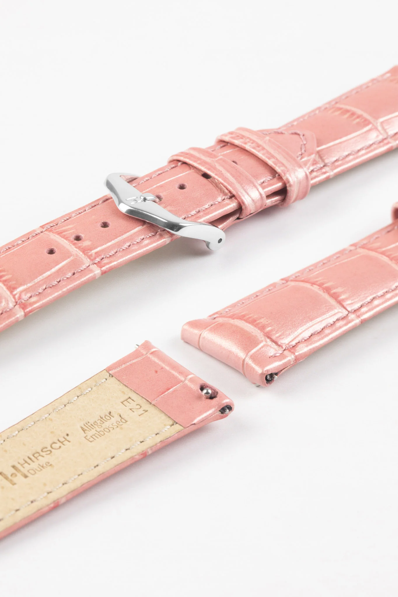 Hirsch DUKE METALLIC Limited Production Watchstrap in Rose
