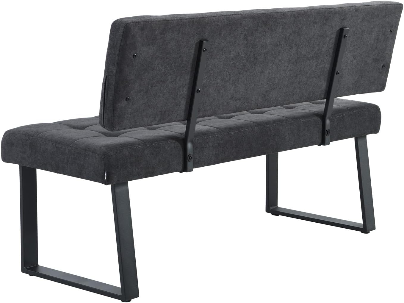 B&D home Sitzbank Sigfrid - Eckbank Esszimmer Mit Lehne, Sitzbank Flur, Pflegeleichter Bezug aus Microfaser in Anthrazit, Kaltschaum-Polsterung, Für Esszimmer, Küche & Flur, 140 cm