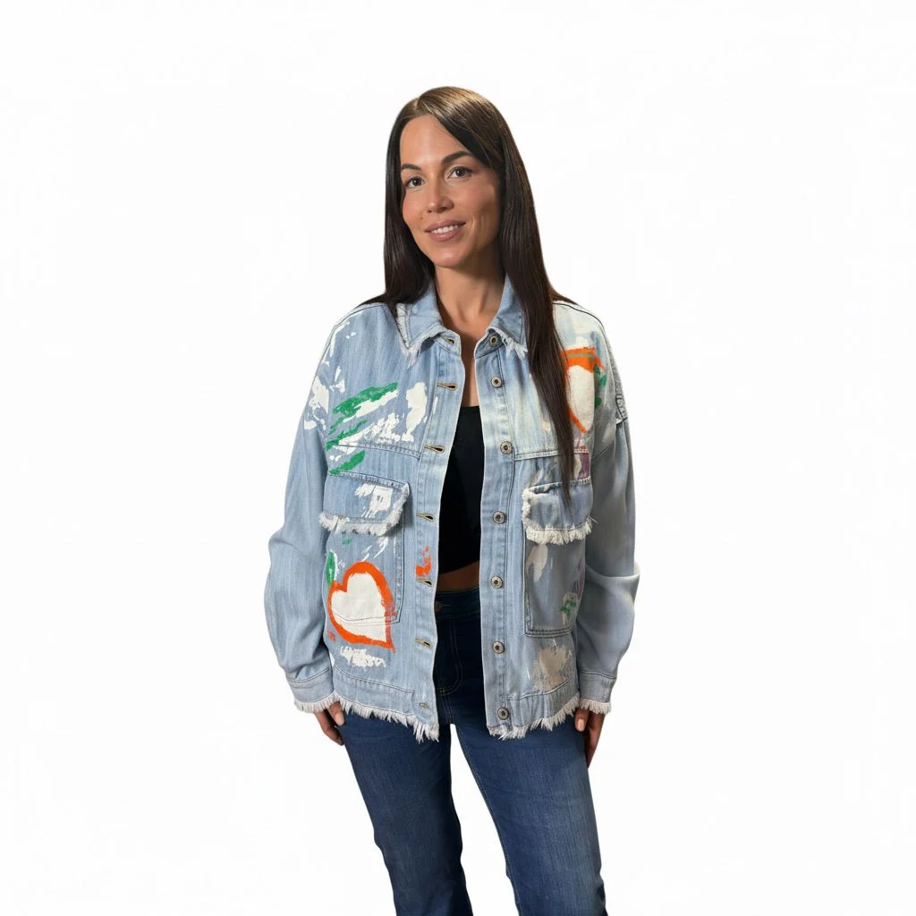Denimjacke f��r Damen mit urbanem Design f��r Alltag und Streetwear