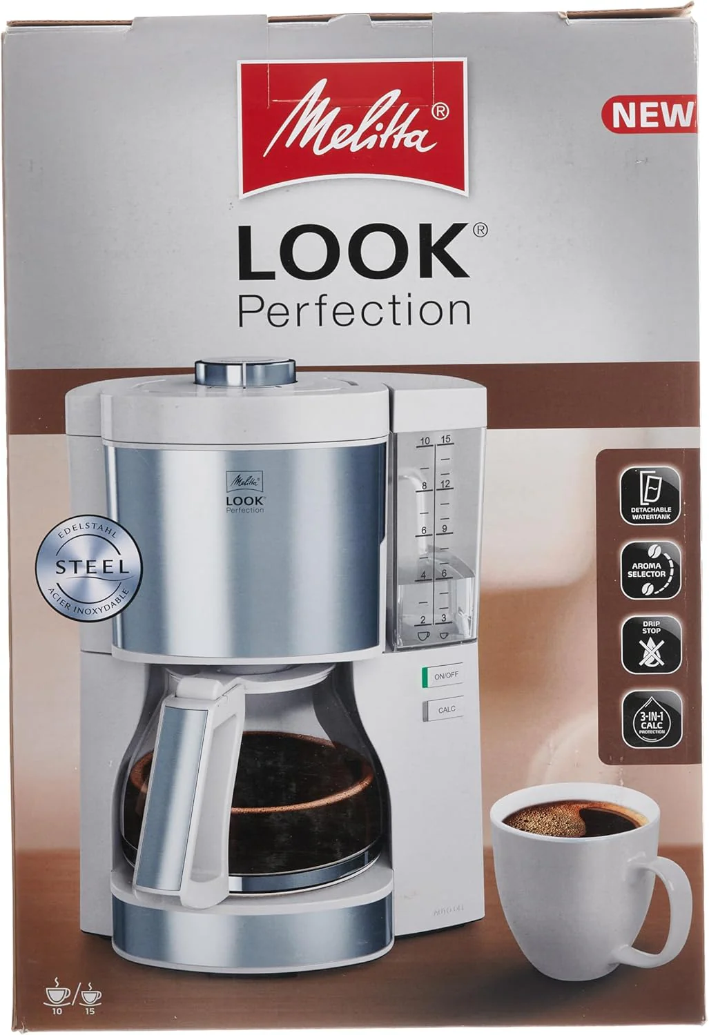 Melitta Look Perfection - Filterkoffiezetapparaat - met thermoskan - druppelstop - 10 kopjes - Zwart (1025-16)