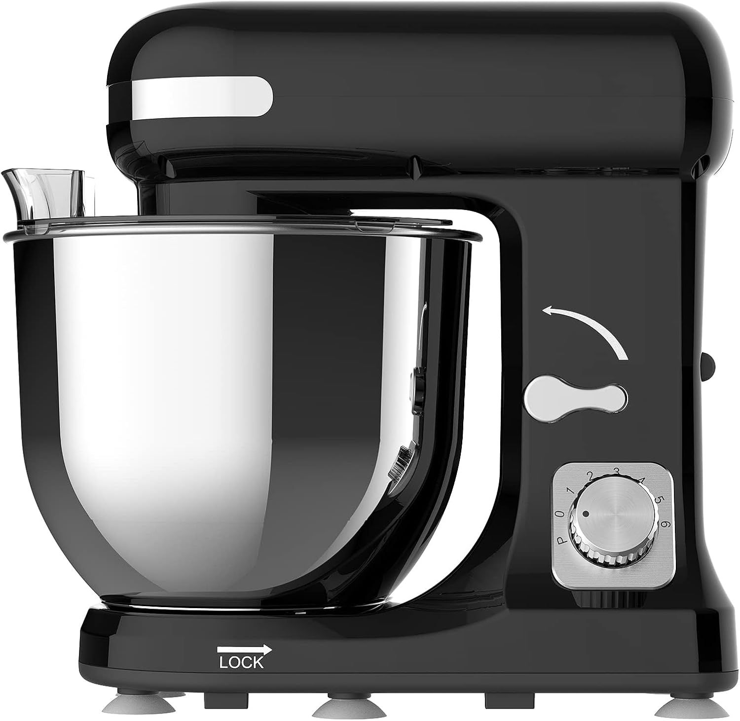 ADVWIN 1400W Stand Mixer, 6.5L Kitchen Machine with Tilt-Head and 6 Speeds, Ideal for Baking and Cooking
