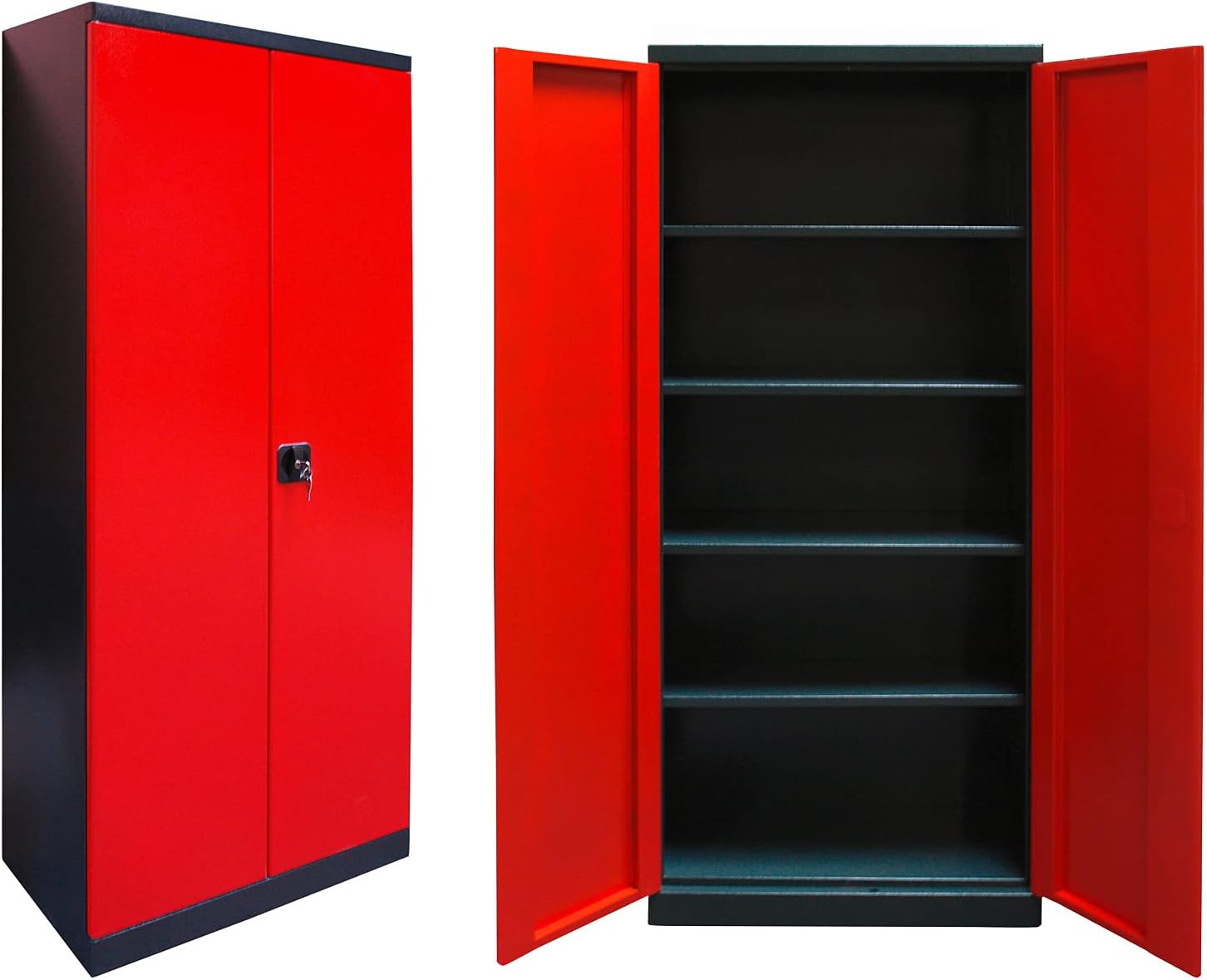 DEMA Werkzeugschrank L – Werkstattschrank, Metallschrank anthrazit, H192 x B78 x T38 cm, robust, langlebig, abschließbar, ideal für Werkstatt, Garage, Lager, Handwerk, Werkzeugaufbewahrung