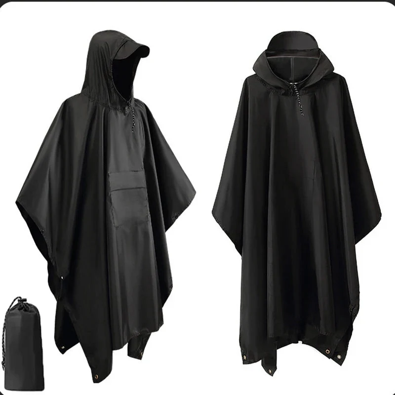 3-in-1 Milit?r-Regenmantel mit Kapuze �C Wasserdichter Poncho