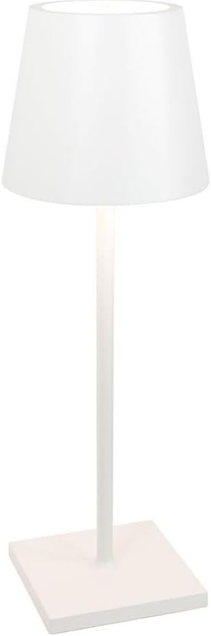 Zafferano, Poldina L Schreibtischlampe, Tragbare und Wiederaufladbare Tischlampe mit Touch Control, Geeignet für Wohnzimmer und Außenbereich, Dimmer, 2200-3000 K, Höhe 49,7 cm, Farbe Weiß