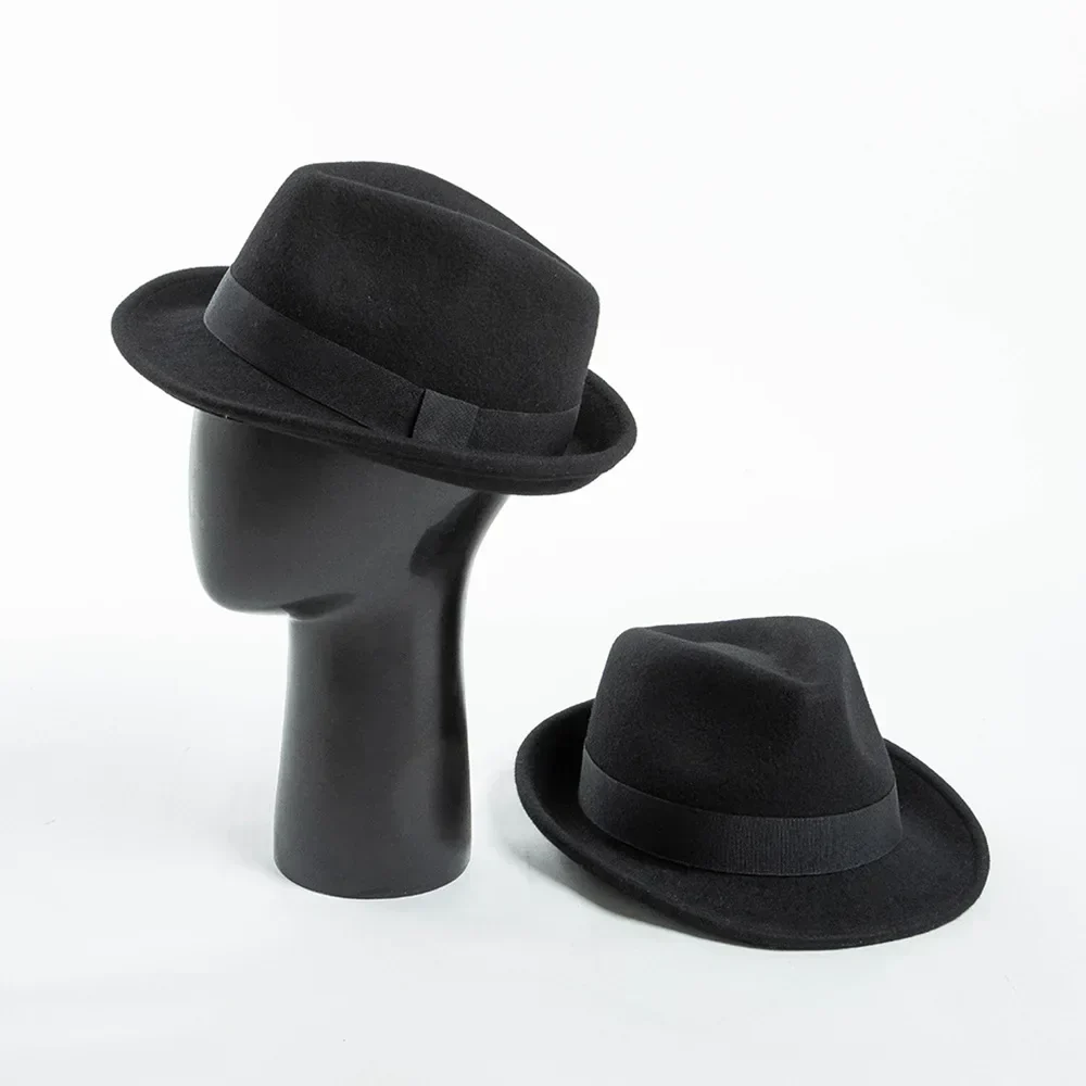 Amstrong Small Brim Black Wool Trilby Hat