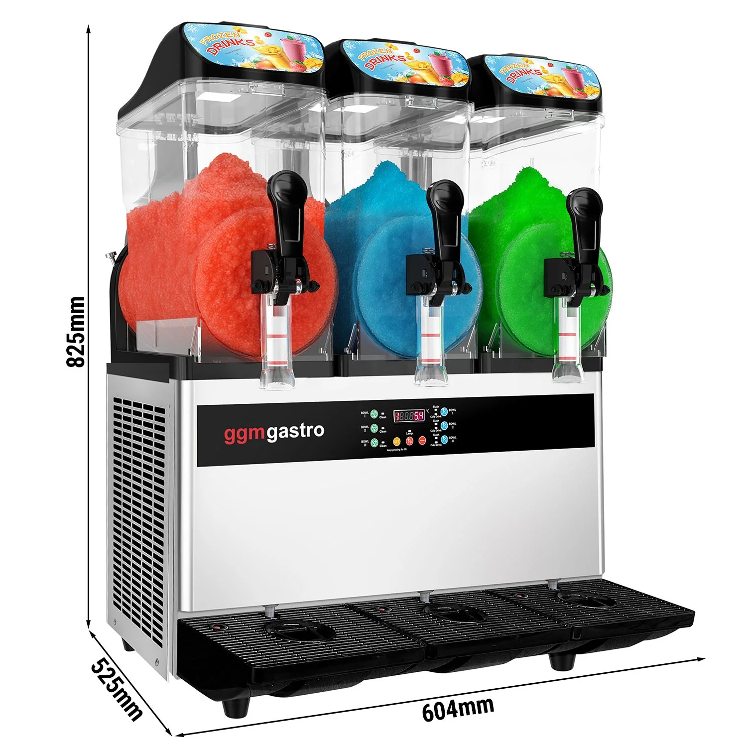 Slushmaskin - 3x 12 l - 1,10 kW - Digital - svart/s?lv