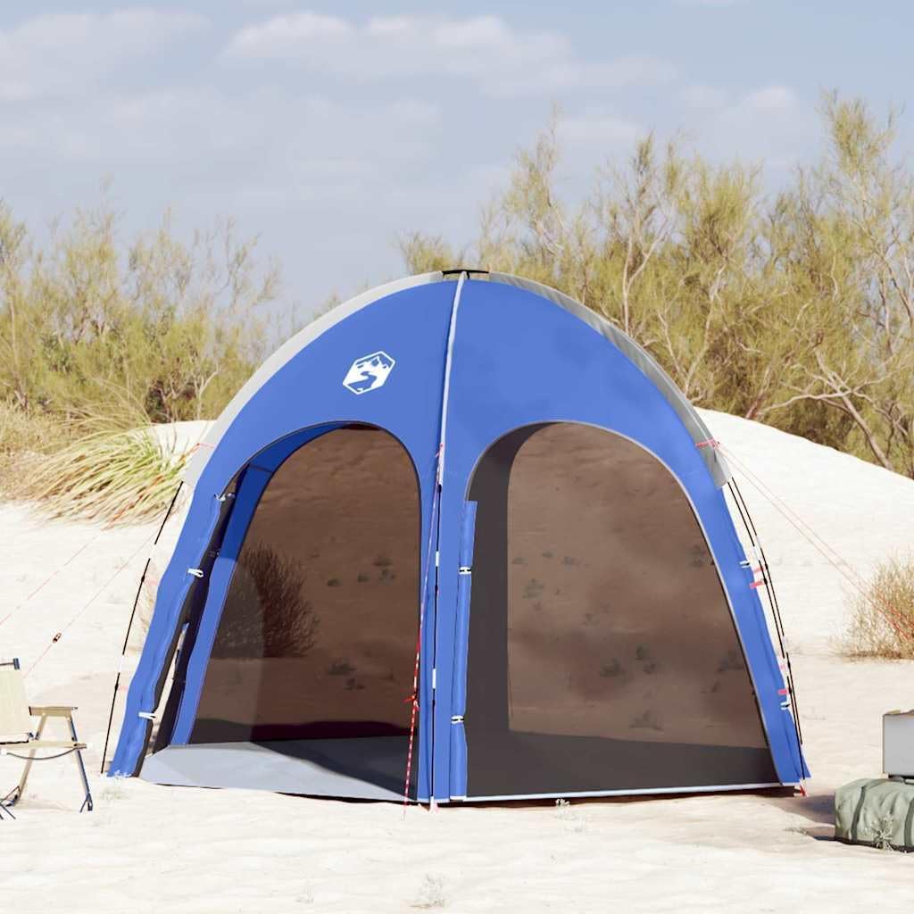 Azure Blau Poolzelt 366 x 305 x 231 cm aus robustem Polyester mit Fiberglasrahmen, Modernes Design mit UV-Schutz und platzsparend faltbar für Garten Terrasse Outdoor-Nutzung