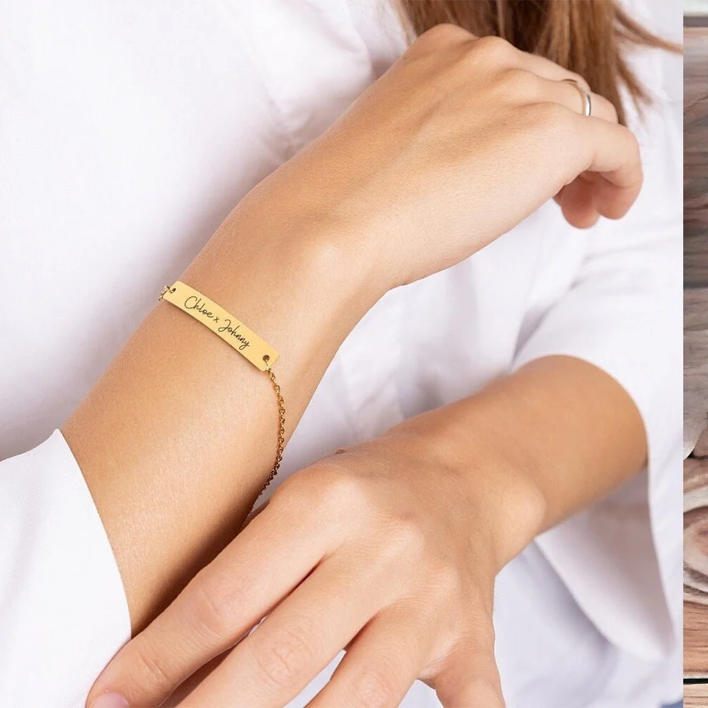 Custom Name Mama Bracelet, Best Friend Bracelet, Engraved Gold Bracelet for Her, Gold Name Bracelet