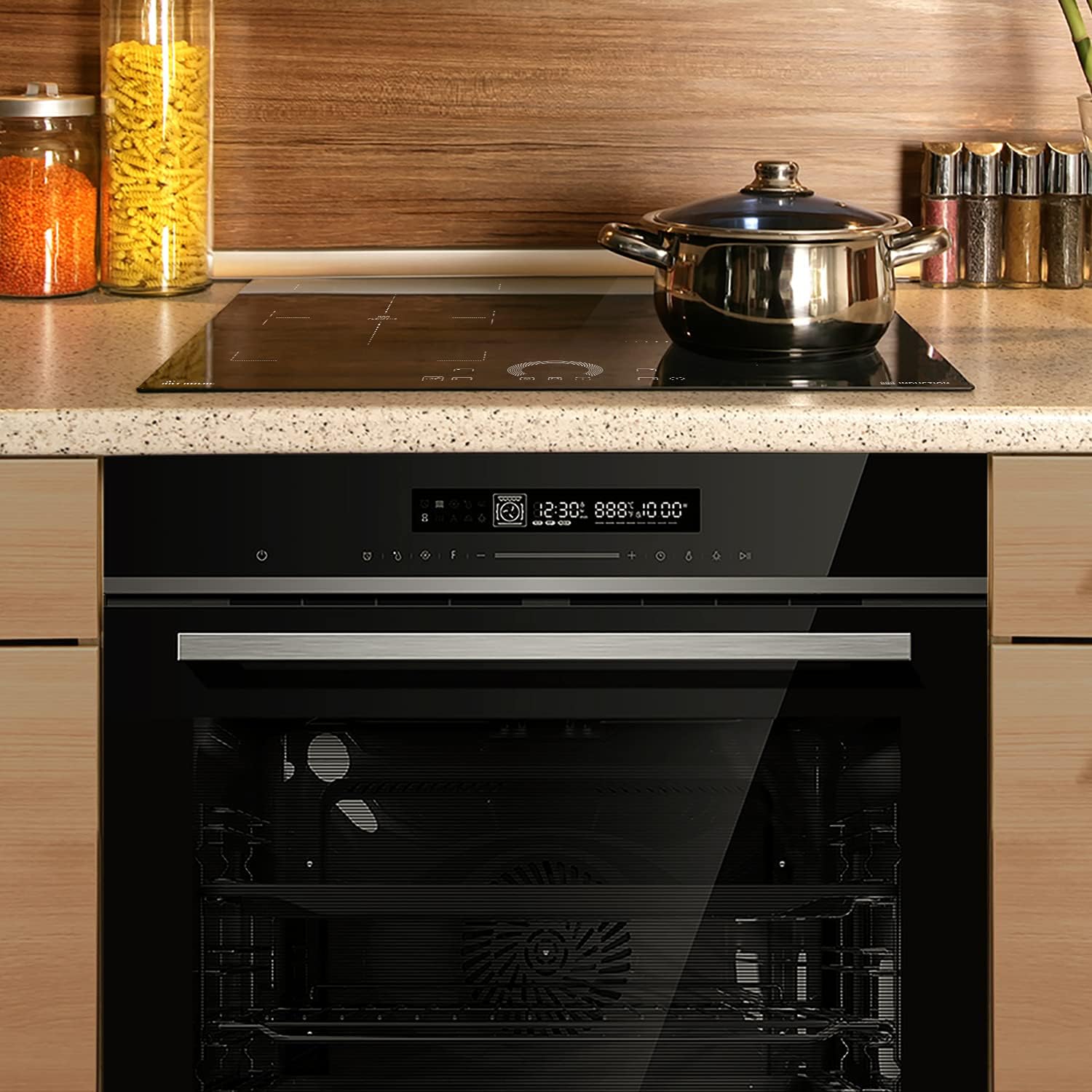Autarkes Herdset: 60cm Einbaubackofen EB8017ED | 59cm Induktionskochfeld IH85901FZ | Katalyse | Pizzafunktion | Grill | Umluft | Heißluft | Automatik-Timer | SET8017IH592FZ