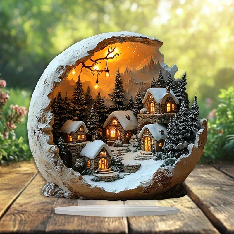 BohemiaGlow Lunara Decor | Boho Style Acrylic Christmas Decoration