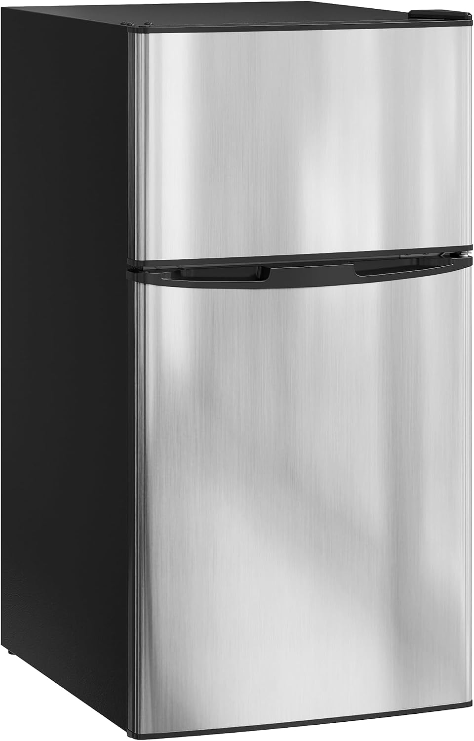 HOMCOM Réfrigérateur congélateur 88 L Silencieux, 2 Portes Réversibles Noir | Mini frigo 25L+63L, Éclairage, Étagères Amovibles, Thermostats Réglables, Pelle et Bac à Glace