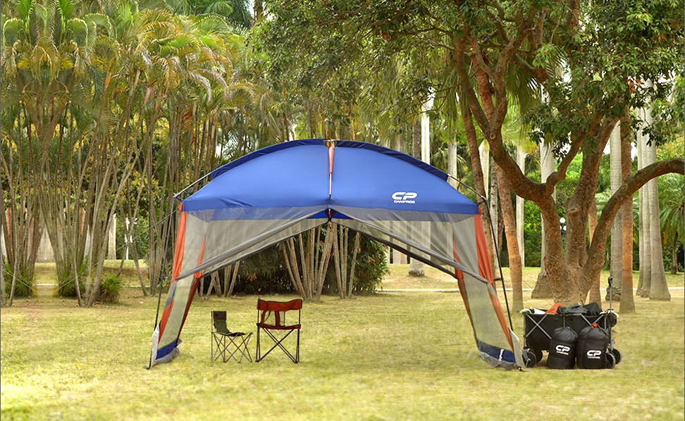 2025 Campros Screen House Room Zonnescherm Tent 12' x 10', blauw